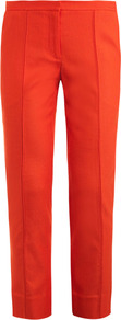Aislin Trousers - length: standard; pattern: plain; waist: mid/regular rise; predominant colour: bright orange; occasions: casual, work; fibres: viscose/rayon - stretch; fit: slim leg; pattern type: fabric; texture group: other - light to midweight; style: standard