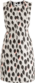 New Summer Dress - style: shift; length: mid thigh; fit: tailored/fitted; sleeve style: sleeveless; hip detail: side pockets at hip; predominant colour: light grey; secondary colour: black; occasions: evening, work, holiday; fibres: polyester/polyamide - mix; neckline: crew; sleeve length: sleeveless; trends: statement prints; pattern type: fabric; pattern size: big & busy; pattern: animal print; texture group: other - light to midweight