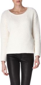 Sapata Jumper - neckline: round neck; pattern: plain; style: standard; predominant colour: white; occasions: casual, work, holiday; length: standard; fibres: cotton - 100%; fit: standard fit; sleeve length: long sleeve; sleeve style: standard; texture group: knits/crochet; pattern type: knitted - other