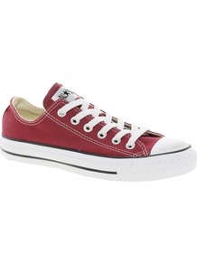 All Star Ox Trainers - predominant colour: true red; occasions: casual; material: fabric; heel height: flat; toe: round toe; style: trainers; finish: plain; pattern: plain