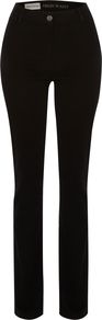 Straight Leg High Waist Jeans, Black - style: straight leg; length: standard; pattern: plain; waist: high rise; pocket detail: traditional 5 pocket; predominant colour: black; occasions: casual; fibres: cotton - stretch; jeans detail: dark wash; texture group: denim; pattern type: fabric
