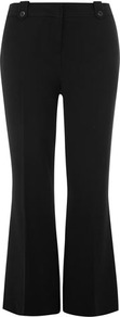 Black Bootcut Trousers - length: standard; pattern: plain; waist: mid/regular rise; predominant colour: black; occasions: casual, evening, work; fibres: polyester/polyamide - stretch; texture group: crepes; fit: bootcut; pattern type: fabric; style: standard