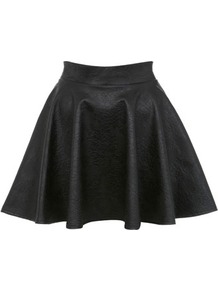 Rose Embossed Skater Skirt - length: mini; pattern: plain; fit: loose/voluminous; waist detail: wide waistband/cummerbund; waist: high rise; predominant colour: black; occasions: casual, evening, work; style: fit & flare; fibres: polyester/polyamide - 100%; hip detail: sculpting darts/pleats/seams at hip; pattern type: fabric; texture group: other - light to midweight