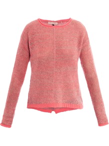 Cashmere Marl Sweater - neckline: round neck; pattern: plain; length: below the bottom; style: standard; predominant colour: pink; occasions: casual; fit: slim fit; fibres: cashmere - 100%; sleeve length: long sleeve; sleeve style: standard; texture group: knits/crochet; pattern type: knitted - other