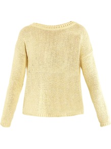 Alamaro Sweater - pattern: plain; style: standard; predominant colour: primrose yellow; occasions: casual; length: standard; fibres: cotton - 100%; fit: loose; neckline: crew; sleeve length: long sleeve; sleeve style: standard; texture group: knits/crochet; pattern type: knitted - other