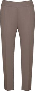 Cropped Tailored Trouser, Grey - pattern: plain; waist: mid/regular rise; predominant colour: taupe; occasions: casual; length: calf length; fibres: viscose/rayon - stretch; fit: slim leg; pattern type: fabric; texture group: other - light to midweight; style: standard