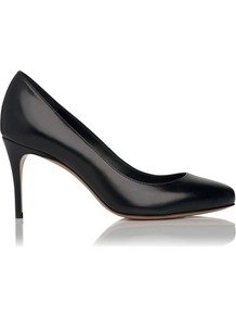 Alice Leather Point Toe Court Shoe Black - predominant colour: black; occasions: evening, work; material: leather; heel height: high; heel: stiletto; toe: round toe; style: courts; finish: plain; pattern: plain