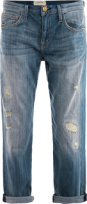 Panhandle Low Rise Boyfriend Jeans - style: boyfriend; pattern: plain; waist: low rise; pocket detail: traditional 5 pocket; predominant colour: denim; occasions: casual; length: calf length; fibres: cotton - stretch; jeans detail: whiskering, washed/faded; jeans & bottoms detail: turn ups; texture group: denim; pattern type: fabric