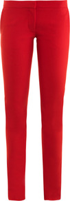 Ivy Iconic Trousers - pattern: plain; waist: low rise; predominant colour: true red; occasions: casual, evening, work, occasion; length: ankle length; fibres: cotton - stretch; texture group: cotton feel fabrics; fit: skinny/tight leg; pattern type: fabric; style: standard