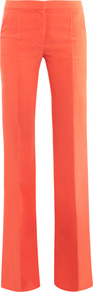 Bedford Fluid Trousers - length: standard; pattern: plain; waist: mid/regular rise; predominant colour: bright orange; occasions: casual, work; fibres: cotton - stretch; texture group: cotton feel fabrics; fit: bootcut; style: standard