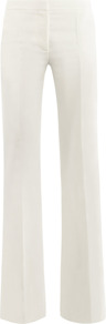Bedford Fluid Trousers - length: standard; pattern: plain; waist: high rise; predominant colour: ivory; occasions: casual, evening, work; fibres: polyester/polyamide - stretch; fit: flares; pattern type: fabric; style: standard