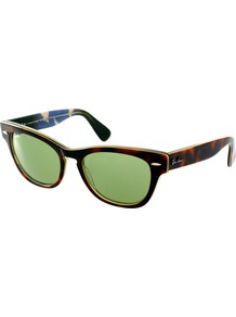 Havana Laramie Small Frame Sunglasses - predominant colour: chocolate brown; occasions: casual, holiday; style: d frame; size: standard; material: plastic/rubber; pattern: tortoiseshell; finish: plain