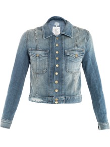 The Snap Jacket - pattern: plain; style: denim; fit: slim fit; predominant colour: denim; occasions: casual; length: standard; fibres: cotton - stretch; collar: shirt collar/peter pan/zip with opening; sleeve length: long sleeve; sleeve style: standard; texture group: denim; collar break: high/illusion of break when open; pattern type: fabric