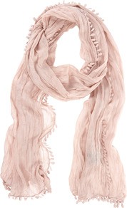 Shell Pink Teardrop - predominant colour: blush; occasions: casual, work; style: regular; size: standard; material: fabric; embellishment: tassels; pattern: plain