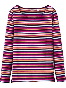 Women Striped Boat Neck Long Sleeve T Shirt C 11 Pink - pattern: horizontal stripes; style: t-shirt; predominant colour: pink; secondary colour: black; occasions: casual, work, holiday; length: standard; neckline: scoop; fibres: cotton - 100%; fit: body skimming; sleeve length: long sleeve; sleeve style: standard; trends: striking stripes; pattern type: fabric; pattern size: standard; texture group: jersey - stretchy/drapey