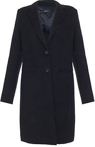 Man Cashmere Coat - pattern: plain; fit: loose; style: single breasted; length: on the knee; collar: standard lapel/rever collar; predominant colour: black; occasions: casual, evening, work; fibres: wool - mix; sleeve length: long sleeve; sleeve style: standard; collar break: medium; pattern type: fabric; texture group: woven bulky/heavy
