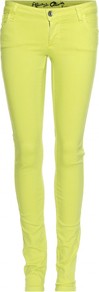 5 Pocket Skinny Jeans - style: skinny leg; length: standard; pattern: plain; pocket detail: traditional 5 pocket; waist: mid/regular rise; predominant colour: lime; occasions: casual, evening, holiday; fibres: cotton - stretch; texture group: denim; trends: fluorescent; pattern type: fabric