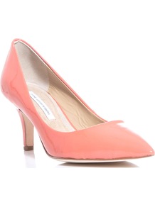 Anette Shoes - predominant colour: pink; occasions: evening, work, occasion; material: leather; heel height: mid; heel: stiletto; toe: pointed toe; style: courts; finish: patent; pattern: plain