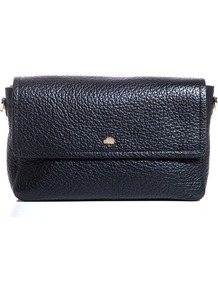 Eliza Shoulder Bag - predominant colour: black; occasions: casual, evening; style: shoulder; length: shoulder (tucks under arm); size: small; material: leather; embellishment: studs; pattern: plain; finish: plain