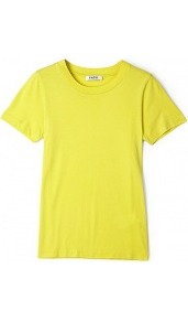 Zest Edris Cotton T Shirt - pattern: plain; style: t-shirt; hip detail: fitted at hip; predominant colour: yellow; occasions: casual, holiday; length: standard; fibres: cotton - 100%; fit: body skimming; neckline: crew; sleeve length: short sleeve; sleeve style: standard; trends: fluorescent; pattern type: fabric; texture group: jersey - stretchy/drapey