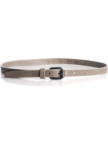 Skinny Printed Leather Belt - predominant colour: taupe; occasions: casual, work; style: classic; size: skinny; worn on: waist; material: leather; pattern: plain; finish: plain