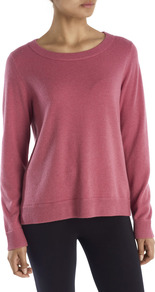 Cashmere Sweatshirt - neckline: round neck; pattern: plain; length: below the bottom; style: sweat top; occasions: casual; fit: loose; fibres: cashmere - 100%; sleeve length: long sleeve; sleeve style: standard; pattern type: fabric; texture group: jersey - stretchy/drapey; predominant colour: dusky pink
