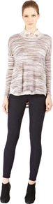 Space Dye Cut Out Back Jumper - neckline: round neck; style: standard; occasions: casual, work; length: standard; fibres: viscose/rayon - 100%; fit: loose; back detail: longer hem at back than at front; predominant colour: multicoloured; sleeve length: long sleeve; sleeve style: standard; texture group: knits/crochet; pattern type: knitted - other; pattern size: standard; pattern: patterned/print