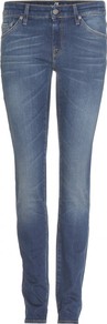 Cristen Classic Skinny Jeans - length: standard; pattern: plain; pocket detail: traditional 5 pocket; style: slim leg; waist: mid/regular rise; predominant colour: denim; occasions: casual; fibres: cotton - stretch; jeans detail: whiskering, shading down centre of thigh; texture group: denim; pattern type: fabric