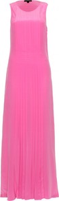 Payton Silk Dress - neckline: round neck; pattern: plain; sleeve style: sleeveless; style: maxi dress; bust detail: ruching/gathering/draping/layers/pintuck pleats at bust; occasions: evening, occasion, holiday; length: floor length; fit: straight cut; fibres: silk - 100%; sleeve length: sleeveless; pattern type: fabric; texture group: other - light to midweight; predominant colour: dusky pink