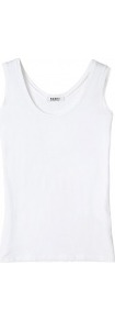 White Dee Stretch Viscose Vest Top - sleeve style: standard vest straps/shoulder straps; pattern: plain; style: vest top; predominant colour: white; occasions: casual, holiday; length: standard; neckline: scoop; fibres: viscose/rayon - stretch; fit: body skimming; sleeve length: sleeveless; pattern type: fabric; texture group: jersey - stretchy/drapey