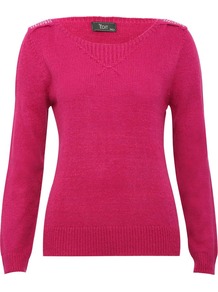 Women's Womens Luxe Studded Elbow Long Sleeve Knitwear Jumper - neckline: round neck; sleeve style: extended cuff; pattern: plain; style: standard; hip detail: fitted at hip; shoulder detail: contrast pattern/fabric at shoulder; occasions: casual, evening, work; length: standard; fibres: acrylic - mix; fit: standard fit; sleeve length: extra long; texture group: knits/crochet; trends: metallics; pattern type: knitted - other; predominant colour: dusky pink; embellishment: sequins