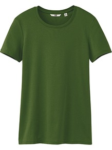 Women Premium Cotton Crew Neck Short Sleeve T Shirt 53 Green - pattern: plain; style: t-shirt; predominant colour: emerald green; occasions: casual, holiday; length: standard; fibres: cotton - 100%; fit: body skimming; neckline: crew; sleeve length: short sleeve; sleeve style: standard; pattern type: fabric; texture group: jersey - stretchy/drapey