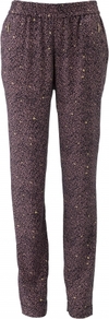 Isabella Trouser - waist detail: elasticated waist; pocket detail: pockets at the sides; waist: mid/regular rise; predominant colour: navy; secondary colour: primrose yellow; occasions: casual, evening, work, occasion, holiday; length: ankle length; fibres: polyester/polyamide - stretch; hip detail: front pleats at hip level; trends: modern geometrics; fit: slim leg; pattern type: fabric; pattern size: light/subtle; pattern: patterned/print; texture group: other - light to midweight; style: standard