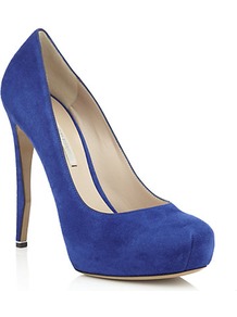 Trickster Suede Pump - predominant colour: royal blue; occasions: evening, occasion; material: suede; heel: stiletto; toe: round toe; style: courts; finish: plain; pattern: plain; heel height: very high