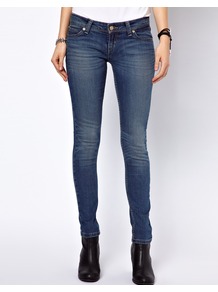 Low Curve Id Demi Curve Skinny Jeans - style: skinny leg; length: standard; pattern: plain; waist: low rise; pocket detail: traditional 5 pocket; predominant colour: denim; occasions: casual; fibres: cotton - stretch; jeans detail: whiskering, washed/faded; texture group: denim; pattern type: fabric