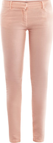 Stretch Linen Trousers - length: standard; pattern: plain; pocket detail: traditional 5 pocket; waist: mid/regular rise; predominant colour: blush; occasions: casual, evening, holiday; fibres: linen - mix; fit: skinny/tight leg; pattern type: fabric; texture group: other - light to midweight; style: standard