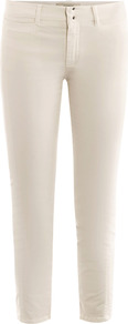 Kate Trousers - pattern: plain; style: capri; waist: mid/regular rise; predominant colour: ivory; occasions: casual; length: calf length; fibres: cotton - stretch; texture group: cotton feel fabrics; fit: skinny/tight leg; pattern type: fabric