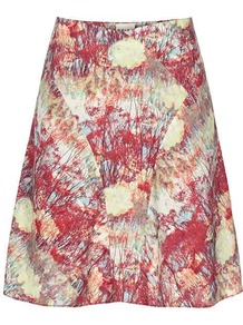 Siusi Printed Frill Skirt - fit: loose/voluminous; waist: mid/regular rise; secondary colour: ivory; occasions: casual, evening, work, holiday; length: just above the knee; style: a-line; fibres: polyester/polyamide - 100%; pattern type: fabric; pattern size: big & busy; pattern: patterned/print; texture group: jersey - stretchy/drapey; predominant colour: dusky pink