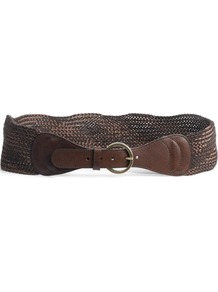 Woven Silk And Wool Hip Belt - predominant colour: chocolate brown; occasions: casual; style: plaited/woven; size: wide; worn on: waist; material: fabric; pattern: plain; finish: plain