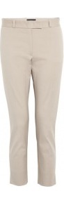 New Cotton Compact Bing Cropped Straight Leg Trousers Jos - pattern: plain; style: capri; waist: mid/regular rise; predominant colour: stone; occasions: casual, work, holiday; length: calf length; fibres: cotton - stretch; fit: slim leg; pattern type: fabric; texture group: other - light to midweight