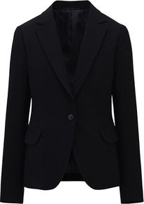 Women Stretch Tailored Jacket 09 Black - pattern: plain; style: single breasted blazer; collar: standard lapel/rever collar; predominant colour: black; occasions: casual, evening, work, occasion; length: standard; fit: tailored/fitted; fibres: polyester/polyamide - stretch; sleeve length: long sleeve; sleeve style: standard; collar break: low/open; pattern type: fabric; texture group: woven light midweight