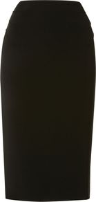Saskia Skirt, Black - length: below the knee; pattern: plain; style: pencil; fit: body skimming; waist: mid/regular rise; predominant colour: black; occasions: evening, work; fibres: polyester/polyamide - 100%; pattern type: fabric; texture group: other - light to midweight