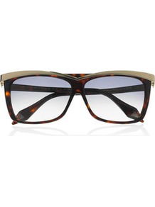 D Frame Acetate Sunglasses - predominant colour: chocolate brown; occasions: casual; style: d frame; size: standard; material: plastic/rubber; pattern: tortoiseshell; finish: plain