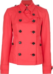 'Dukesby' Trench Jacket - pattern: plain; length: standard; style: trench coat; predominant colour: true red; occasions: casual, work; fit: tailored/fitted; fibres: cotton - 100%; collar: shirt collar/peter pan/zip with opening; shoulder detail: discreet epaulette; sleeve length: long sleeve; sleeve style: standard; collar break: high; pattern type: fabric; texture group: other - light to midweight
