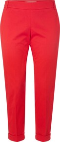 Sundry Cotton Trousers - pattern: plain; style: peg leg; waist: mid/regular rise; predominant colour: true red; occasions: casual; length: ankle length; fibres: cotton - stretch; jeans & bottoms detail: turn ups; texture group: cotton feel fabrics; fit: tapered; pattern type: fabric