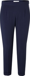 Classic Ruth Slim Trousers - pattern: plain; style: peg leg; waist: mid/regular rise; predominant colour: navy; occasions: work; length: ankle length; fibres: polyester/polyamide - stretch; hip detail: front pleats at hip level; jeans & bottoms detail: turn ups; fit: tapered; pattern type: fabric; texture group: woven light midweight