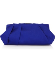 Geneva Clutch - predominant colour: royal blue; occasions: evening, occasion; type of pattern: standard; style: clutch; length: hand carry; size: small; material: satin; embellishment: pleated; pattern: plain; finish: plain