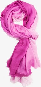 Frayed Ombré Scarf - secondary colour: blush; predominant colour: hot pink; occasions: casual, work, holiday; type of pattern: standard; style: regular; size: standard; material: fabric; pattern: colourblock