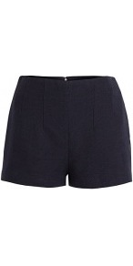 Etienne Woven Shorts - pattern: plain; style: shorts; pocket detail: pockets at the sides; length: short shorts; waist: mid/regular rise; predominant colour: navy; occasions: casual, evening, holiday; fibres: cotton - mix; fit: skinny/tight leg; pattern type: fabric; texture group: woven light midweight