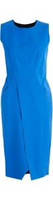 Ubino Dress - style: shift; fit: tailored/fitted; pattern: plain; sleeve style: sleeveless; predominant colour: diva blue; occasions: evening, occasion; length: just above the knee; neckline: crew; sleeve length: sleeveless; texture group: crepes; pattern type: fabric; fibres: viscose/rayon - mix